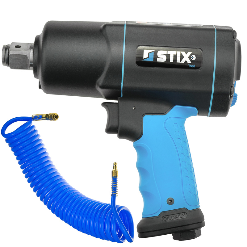Pneumatic Impact Wrench 2200 Nm 3/4" STIX STT-22 Composite + Spiral Pneumatic Hose 14/10 mm 10 m Polyurethane PREMIUM STIX