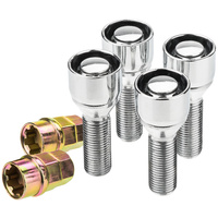 Anti-theft locking wheel bolts for alloy wheels / M14x1.5 conical seat / 35 mm thread, chrome – Carbonado C-Block