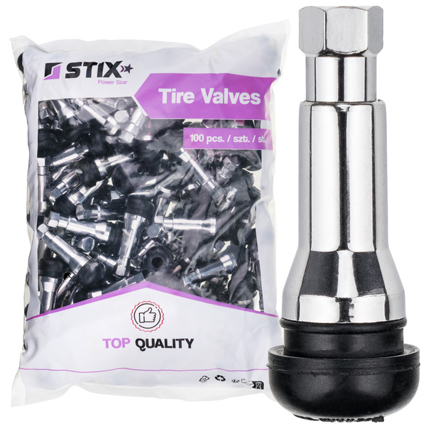 Zawór do kół bezdętkowych TR414 AC-P ABS (chromowany) - 100 szt. - Stix