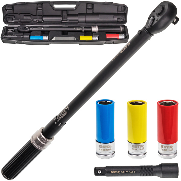 Torque Wrench 20–220 Nm 1/2" Set with Cr-Mo Impact Sockets + Case ITW20220/S2 – Stix