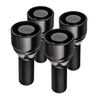 Diebstahlsichere Felgenschlossschrauben für Leichtmetallfelgen / M14x1,5 Kegelbund / 28 mm Gewindelänge, schwarz – Carbonado C-Block