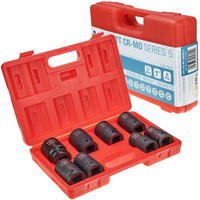 1" Long Impact Sockets, 8-Piece Set in Case (24, 27, 30, 32, 33, 34, 36, 38) STT CR-MO SERIES 5 - Stix Tool