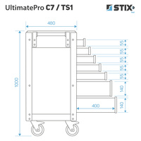 Werkstattschrank / Werkzeugwagen mit 7 Schubladen + Werkzeugsatz – UltimatePro C7/TS1 – Stix