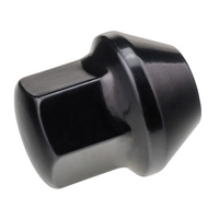 Schwarze Radmuttern für Aluminiumfelgen, Ford-Typ – M12x1,5 / geschlossen, Schlüsselweite 19 mm – Carbonado