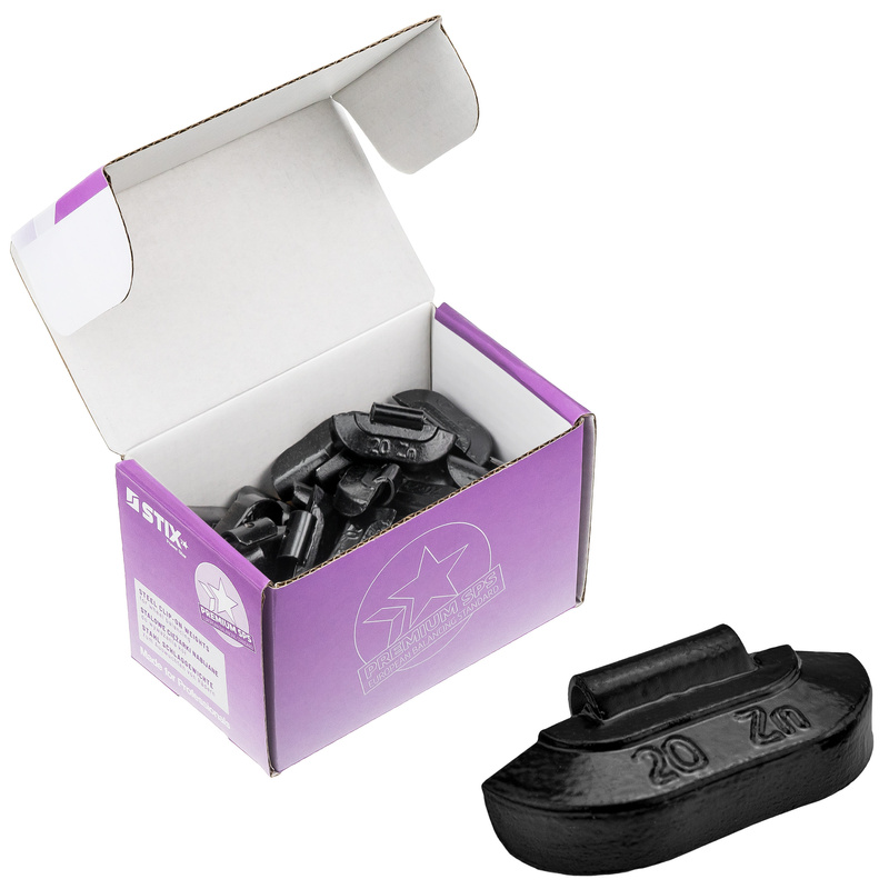 SCHWARZE Zink-Schlaggewichte STD ZN/S 20 g für Stahlfelgen (50 Stk.) – Stix