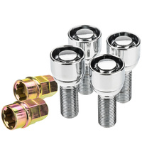 Anti-theft locking wheel bolts for alloy wheels / M14x1.5 ball seat / 30 mm thread, chrome – Carbonado C-Block