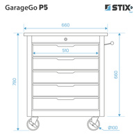 Rolling tool cabinet GarageGo P5 - Stix