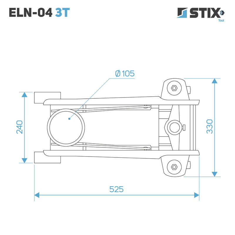 Hydraulic Floor Jack / Trolley Jack, lifting height 140–460 mm ELN-04 3T – Stix