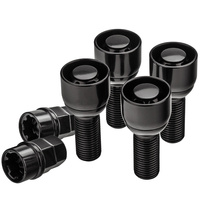 Diebstahlsichere Felgenschlossschrauben für Leichtmetallfelgen / M14x1,5 Kugelbund / 28 mm Gewindelänge, schwarz – Carbonado C-Block