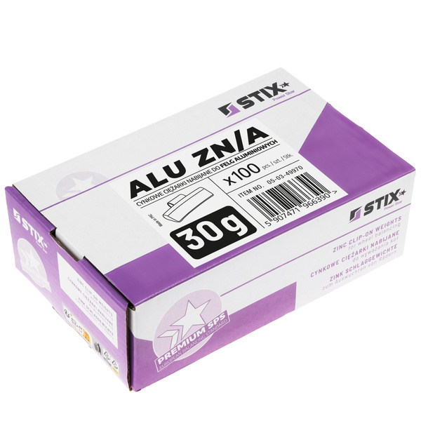 ALU Zinc scooped weights for aluminum rims ZN/A 30g / 100 pcs. - Stix