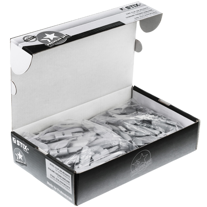 Zinc Clip-On Wheel Weights ZN/S for Steel Wheels – Multibox Set 100 pcs (20–35 g)