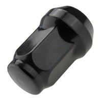 Black alloy wheel nuts M12x1.5 closed-end, 17 mm hex - Carbonado