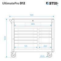 Rolling tool cabinet UltimatePro D12 - Stix