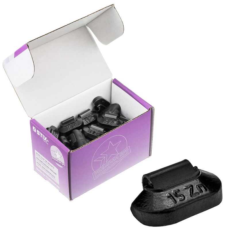 SCHWARZE Zink-Schlaggewichte STD ZN/S 15 g für Stahlfelgen (50 Stk.) – Stix