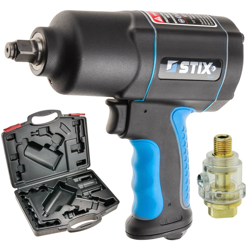 Pneumatic Impact Wrench 1900 Nm 1/2" STIX STT-19 Composite with Inline Oiler and Carry Case