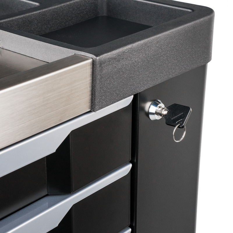 Workshop cabinet / tool trolley with 7 drawers, side compartment – UltimatePro A7 – Stix