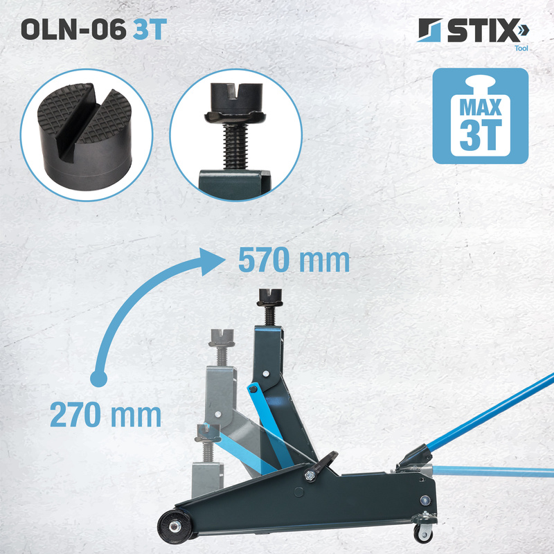 Hydraulic Floor Jack 200–570 mm OLN-06 3T – Stix