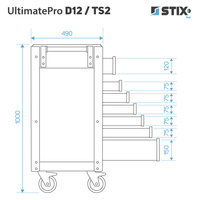 Rolling tool cabinet with tool set UltimatePro D12/TS2 - Stix