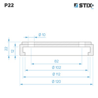 P22 Reinforced Jack Pad for Lift Arm, 2 Holes, 120x112x22 – Stix