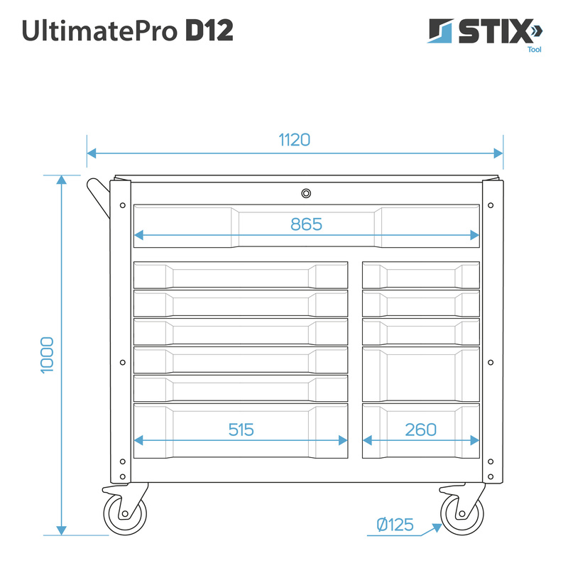 Rolling tool cabinet UltimatePro D12 - Stix