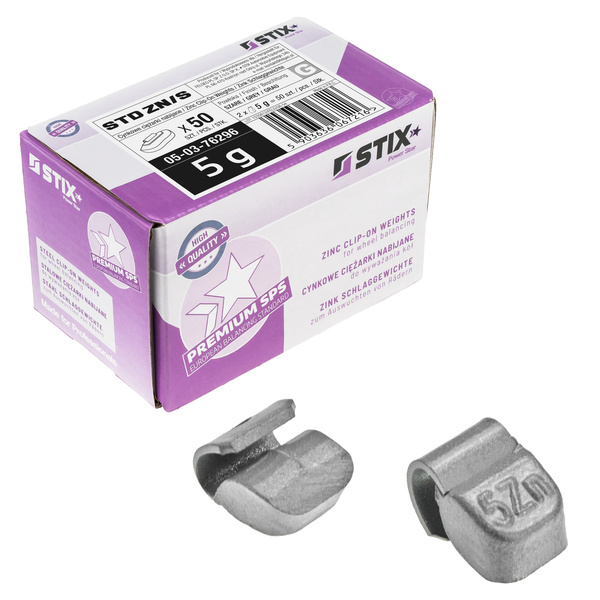 Zink-Schlaggewichte ZN/S 5 g für Stahlfelgen (50 Stk.)