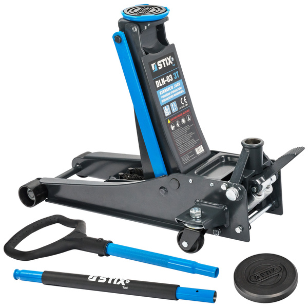 Lewarek / żaba podnośnik hydrauliczny niski profil z pedałem wysokość 75-505 mm DLN-03 3T - Stix