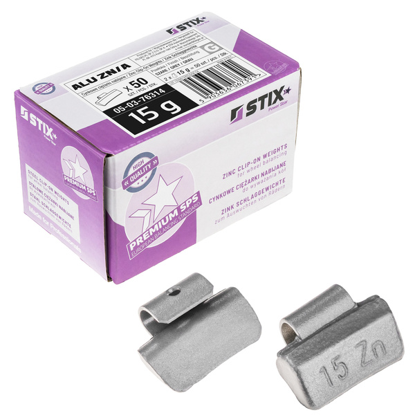 Ciężarki nabijane ALU Cynkowe do felg aluminiowych ZN/A 15g / 50 szt. - Stix