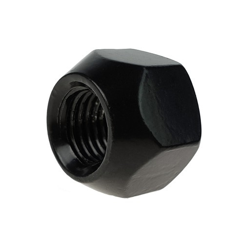 Black steel wheel nuts M12x1.5 open-ended without flange, 19 mm hex - Carbonado
