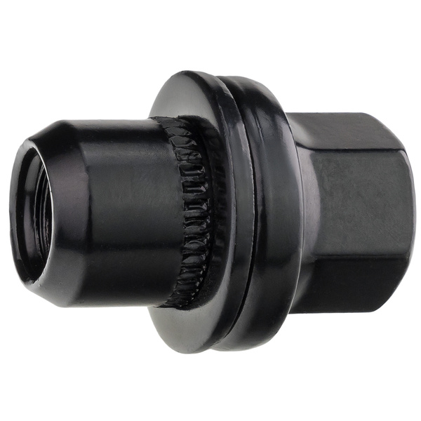 Black wheel nuts for original alloy wheels Land Rover M14x1.5 with floating washer, 22 mm hex - Carbonado