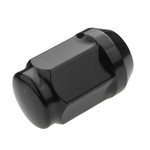 Black Nuts for aluminum rims, wheels - M12x1.25 - (closed) - key 19 - Carbonado