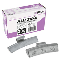 ALU Zinc scooped weights for aluminum rims ZN/A 30g / 100 pcs. - Stix