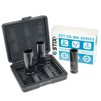 PREMIUM STT CR-MO long socket set in case 17/19/21 - Stix Tool