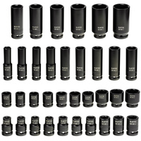 1/2" Impact Sockets, Long and Short, 35-Piece Set, Case (8 to 32 mm) STT CR-MO SERIES 10 - Stix Tool