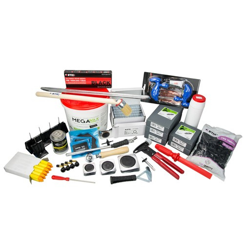 Starter kit for vulcanization, for tire repair Z04 (scooped weights, glued weights, patches, diagonal, radial inserts and more.) - Stix