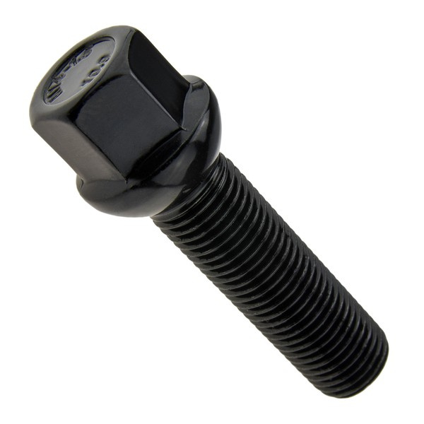 Black Wheel Bolt M14x1.50 45 mm - Key 17. Ball Seat
