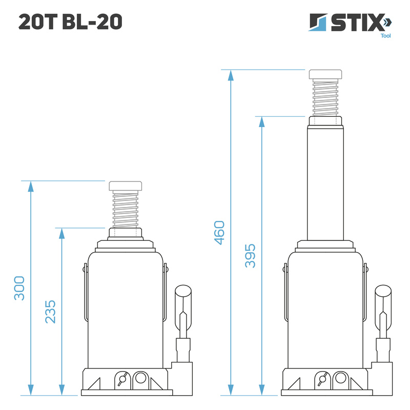 Hydraulischer Stempelwagenheber (Flaschenheber) 20T BL-20 – Stix