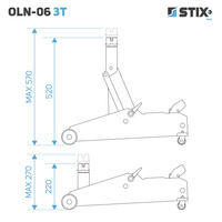Hydraulic Floor Jack 200–570 mm OLN-06 3T – Stix