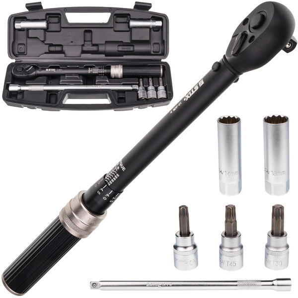 Drehmomentschlüssel 10–60 Nm 3/8", Set mit 6-teiligem Zubehör + Koffer ITW1060/S1 – Stix