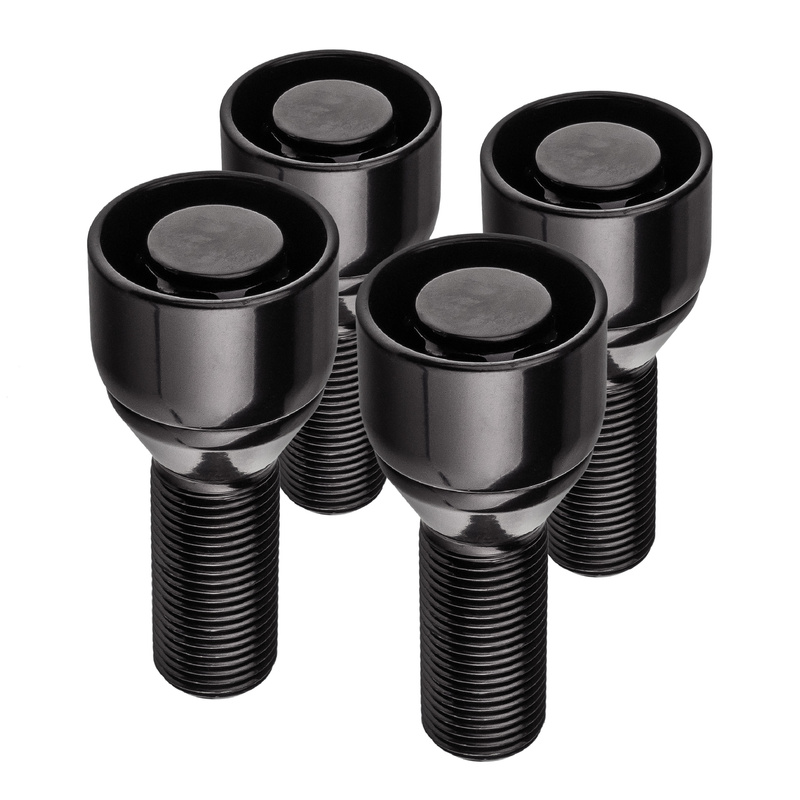 Śruby zabezpieczające antykradzieżowe do felg aluminiowych / M14x1.5 stożek / gwint 28 mm czarne - Carbonado C-Block 