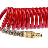 Wąż pneumatyczny spiralny 12/8 mm (9 m) - czerwony RQS
