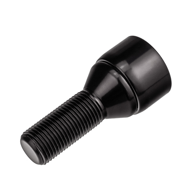 Śruby zabezpieczające antykradzieżowe do felg aluminiowych / M14x1.25 stożek / gwint 30 mm czarne - Carbonado C-Block 