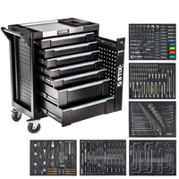 Werkzeugschrank / Werkstattwagen mit 7 Schubladen, ausziehbarem Seitenschrank + Werkzeugsatz – UltimatePro B7/TS1 – Stix