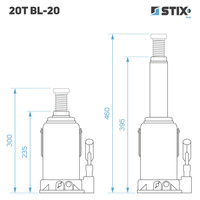 Hydraulischer Stempelwagenheber (Flaschenheber) 20T BL-20 – Stix