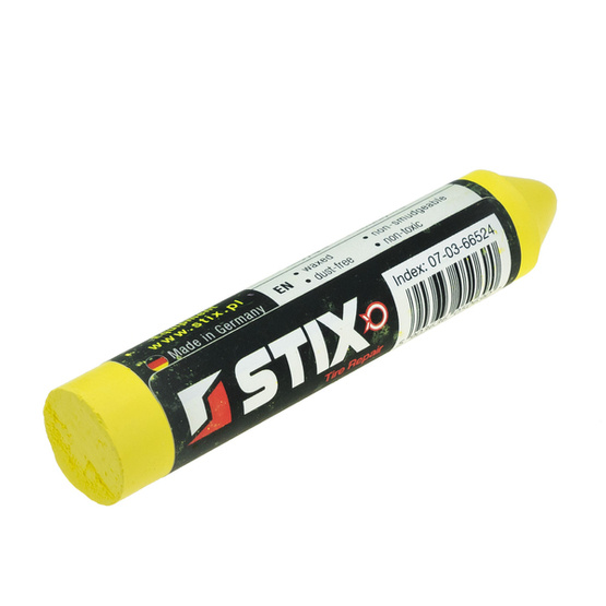 Woskowa kreda do opon, niezmywalny marker Żółta - PREMIUM - Stix - 12 szt.