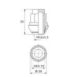 Nakrętki do oryginalnych felg aluminiowych Ford - M12x1,5 - (stożkowa ruchoma podkładka) - Carbonado