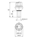 Śruba pływająca zmieniająca rozstaw M14x1,5 - (ruchomy stożek) - Carbonado